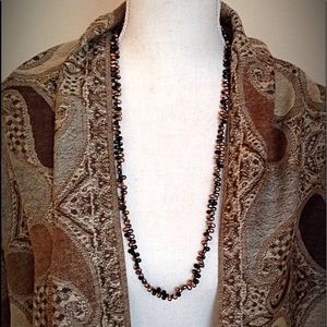 30" hand-strung 2-tone teardrop beads